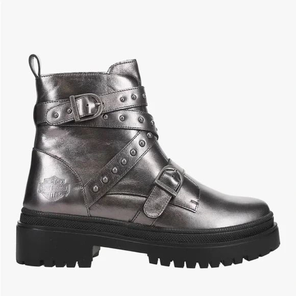 Harley-Davidson Metallic Black/Silver Motorcycle  Boots - Picture 3 of 5